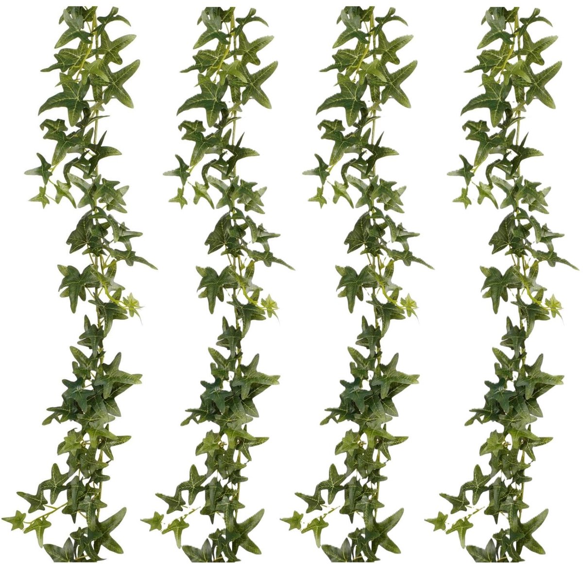 Mica Decorations Kunstplanten Hedera Slinger - 4x - 180 x 12 cm - groen - met grote bladeren - decoratief - bladgroen