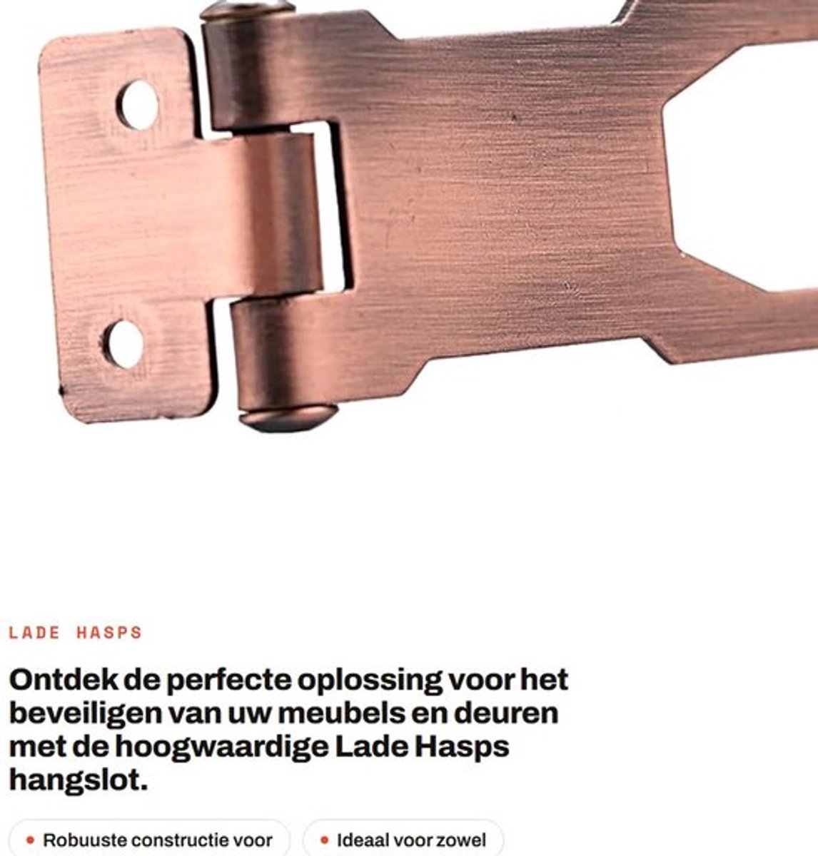 Dailygoods - Lade Hasps hangslot - Kastdeur slot - Duurzaam en veilig - Brons