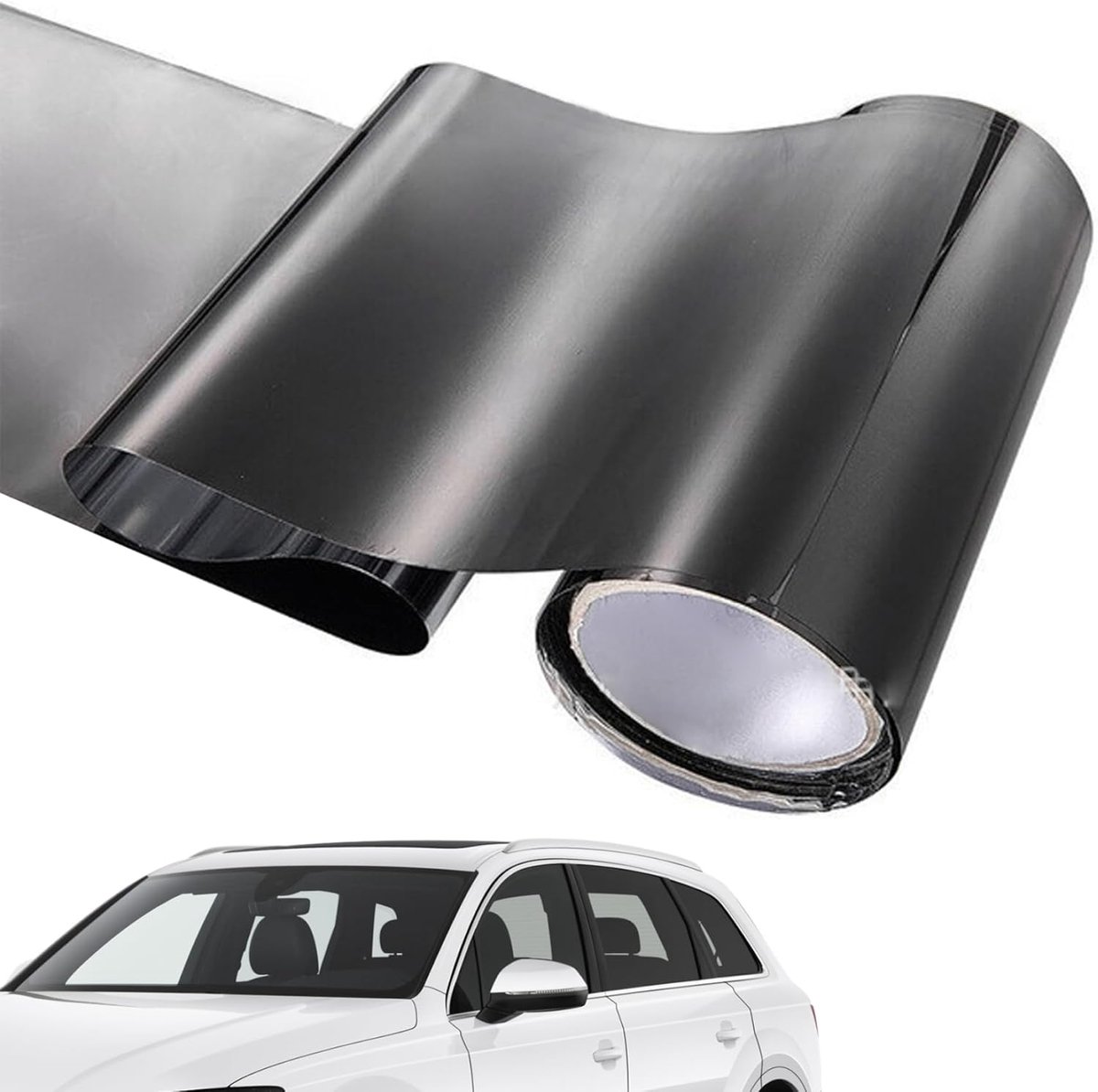 Voorruit Zon Strip - Zonstrip Raamfolie - Auto Beschermen - Zelfklevend PVC - 20x150 cm - Zwart