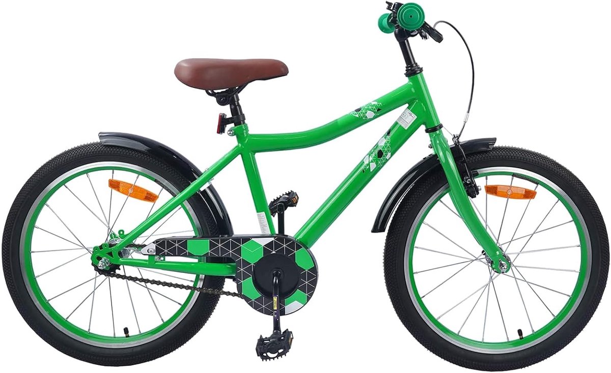 Kinderfiets - Jongensfiets Meisjesfiets - Buiten spelen - Verstelbaar stuur en zadel - 18 inch - Groen
