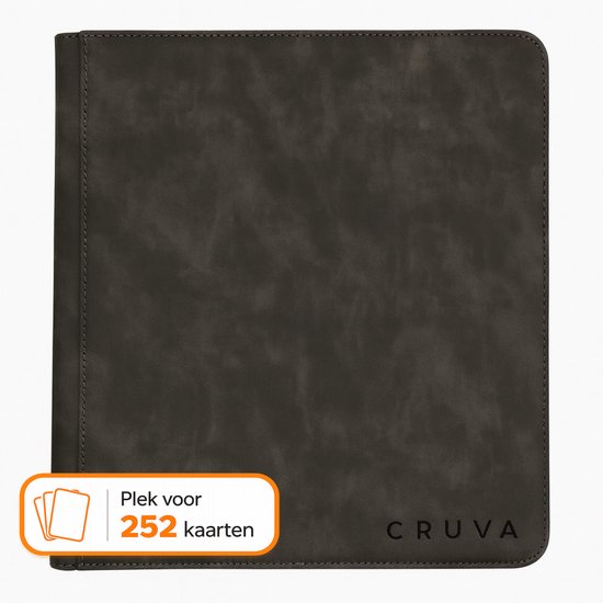 Cruva TCG Toploader Binder Zwart – Geschikt voor 252 Kaarten met Toploader – 9 Pocket Binder met Rits – Geschikt voor Pokémon, Yu-Gi-Oh!, Magic - Toploader Verzamelmap - Kaarten Verzamelmap - Map voor Kaarten
