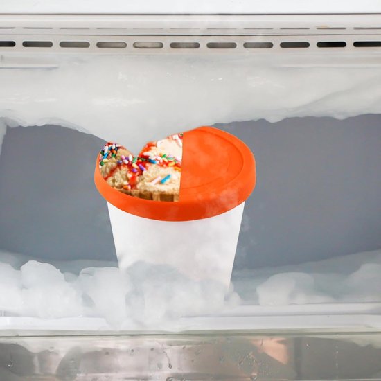 Container voor Yoghurt - Opslagbakje met deksel - Zelfgemaakte Desserts Maken - Luchtdicht en Lekvrij - 1 liter - Oranje — afbeelding 3