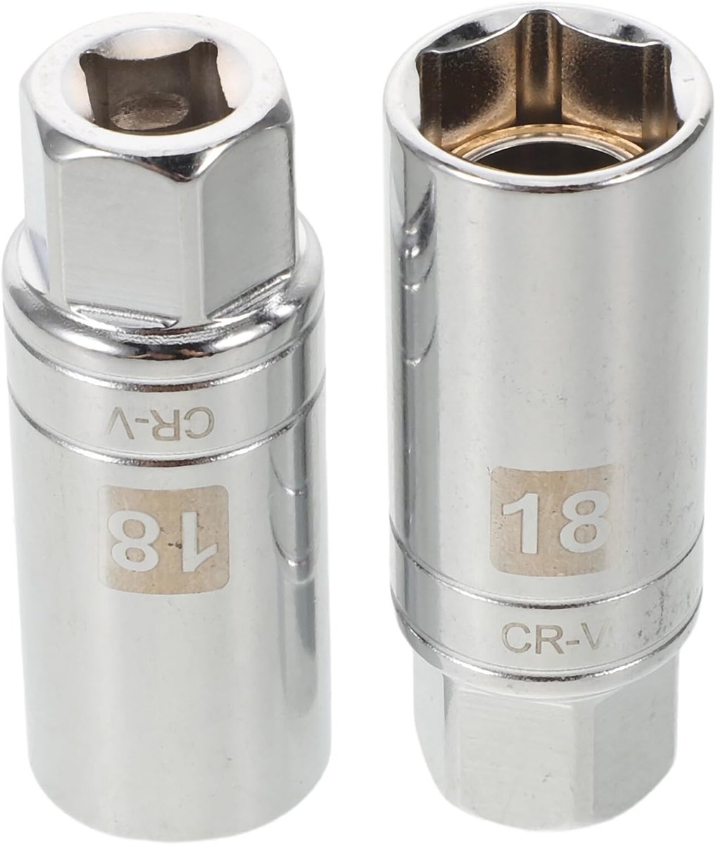Bougiesleutel Set - Autogereedschap - Motoronderhoud - Flexibele Aandrijving - 2 Stuks - Zilver