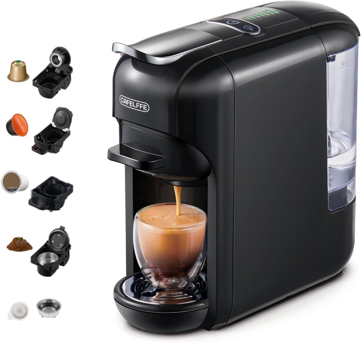 Koffiemachine - Zwart - 5-in-1 multifunctioneel - 19 bar hoge druk - Voor Thuis en Kantoor