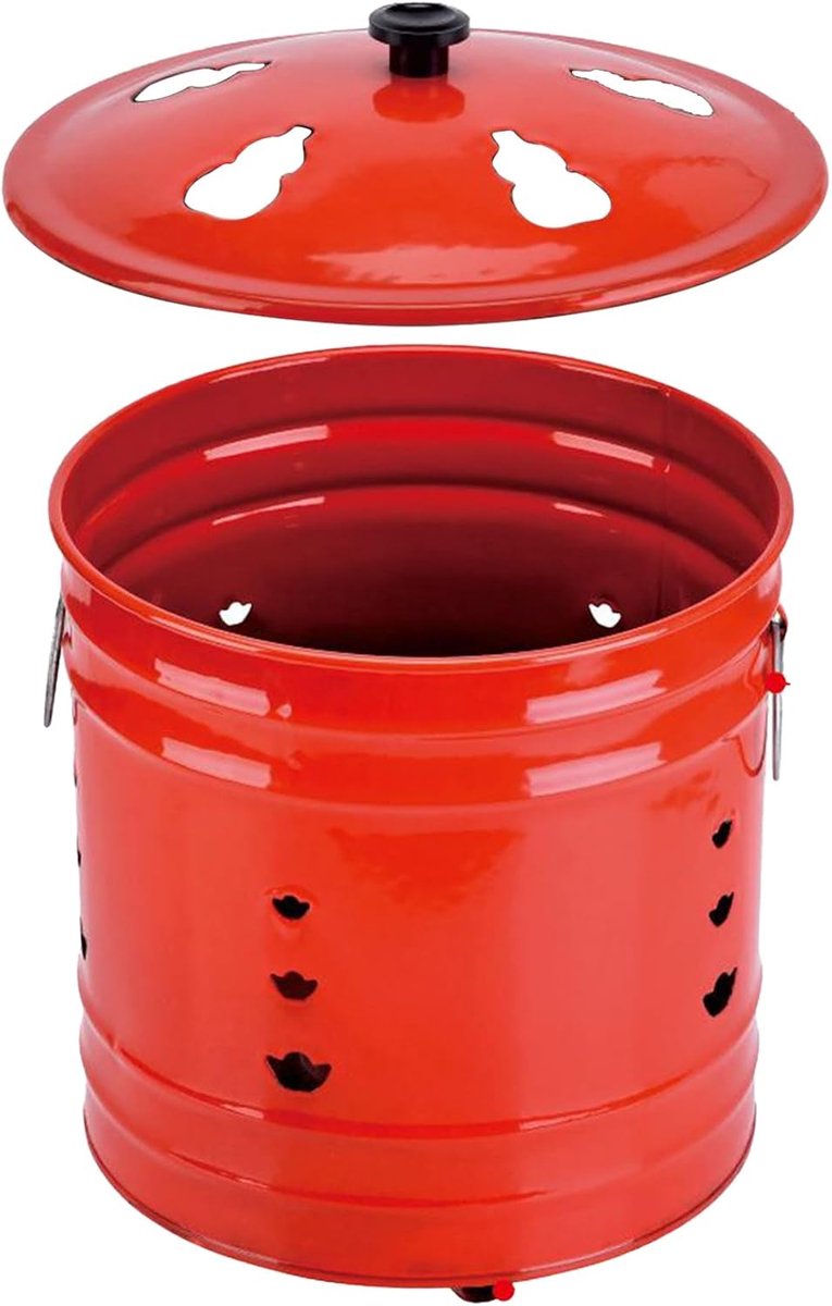 Brandvat met Deksel - Vuurton Tuin - Buiten Verwarmen - Vonkbestendige Deksel - 26 cm - Enkele Attribuut