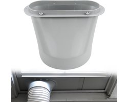 Koppelstuk Afvoerslang Mobiele Airco - 150 mm - Raamadapter Plat Mondstuk - Connector Buis - voor Schuifraam Kit - Premium ABS - Grijs