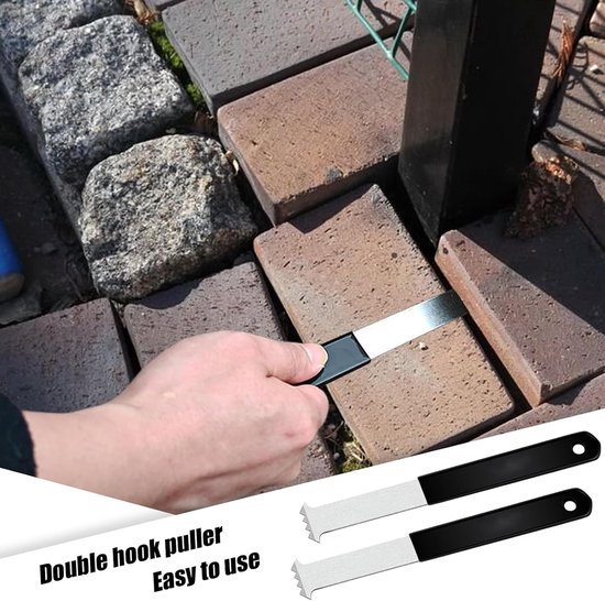 Bestratingsverwijderaar - Klinkertrekker Voegenkrabber - Tuinonderhoud - Ergonomische Antislip Grip - 23 cm - Grijs — afbeelding 5
