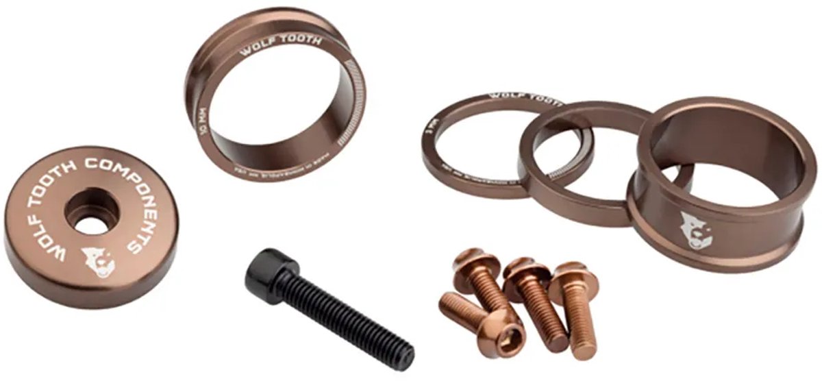 Wolf Tooth Anodized Spacer Kit Balhoofdset Zilver
