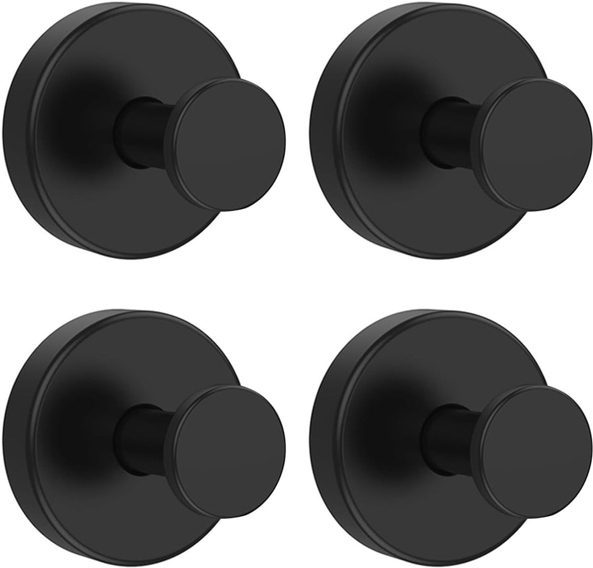 Suction Cup Haakjes voor Badkamer, 4 Stuks, Roestvrijstalen Haakjes voor Handdoeken, Verwijderbaar en Herbruikbaar, Geschikt voor Glasdeuren en Tegels, Zwart