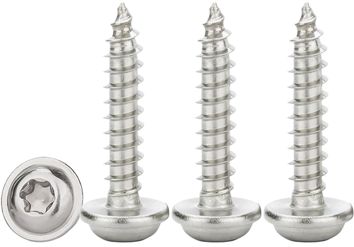 Platkop Plaatschroeven M3x14mm - 50 Stuks Zelfborende Roestvrijstalen Houtschroeven met Sluitring en Torx Volledig Schroefdraad voor Duurzaam Gebruik