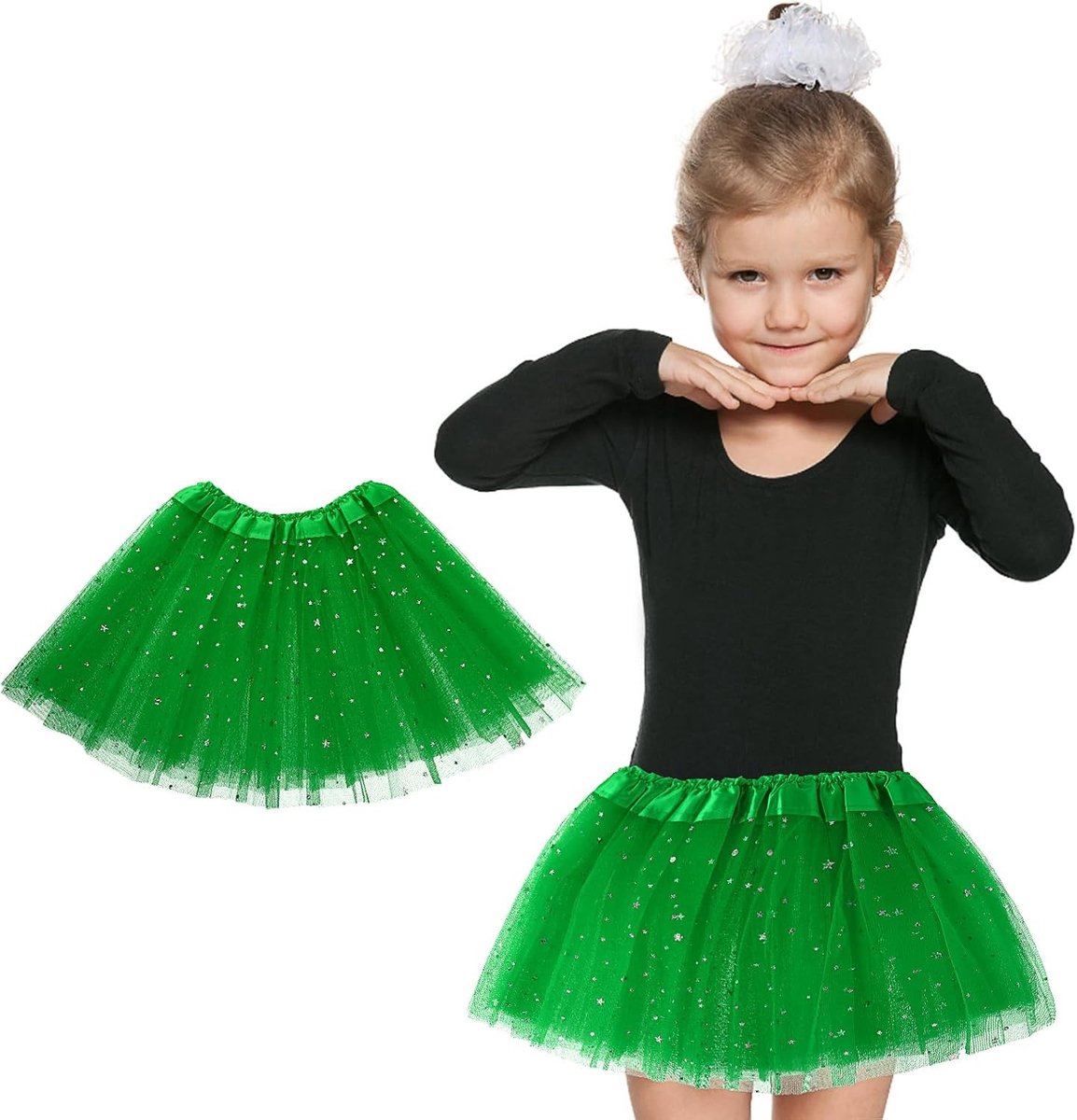 Retro Tutu Rok voor Meisjes - 80s Halloween Kostuum, Feestoutfit voor Kinderen en Kerstvakantie