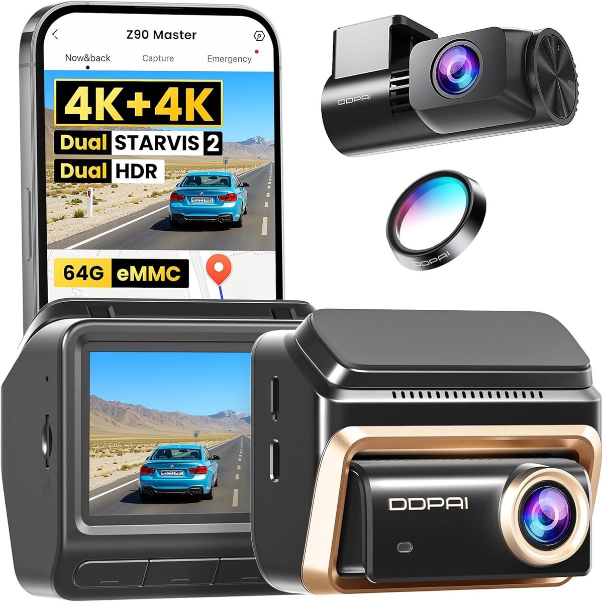 Dashcam - 4K - Dual Camera - Nachtzicht - Voor Auto's