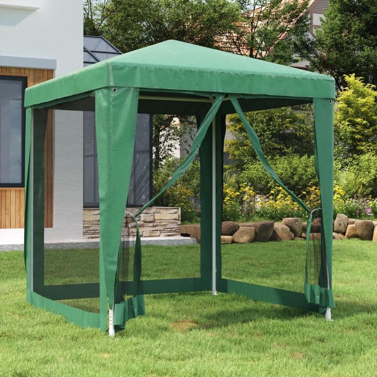 Partytent Groen - Paviljoen Feesttent - Outdoor Feesten - Waterdicht HDPE Dak - 2 x 2 m - Groen