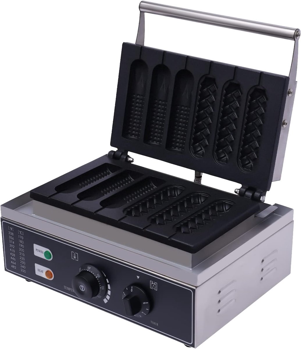 Wafelijzer - Apparaat - Wafels Maken - Roestvrij Staal - 6 Stuks - Zilver