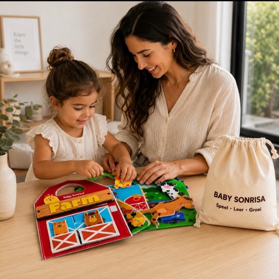 Busy Board - Voelboek - Montessori - Speelgoed - Educatief Speelboek Voor Peuters 1–3 Jaar – Interactief Leerboek Met Kleuren - Dieren & Vormen - Speelgoed Jongen 2 - Speelgoed Meisjes 2 — afbeelding 4