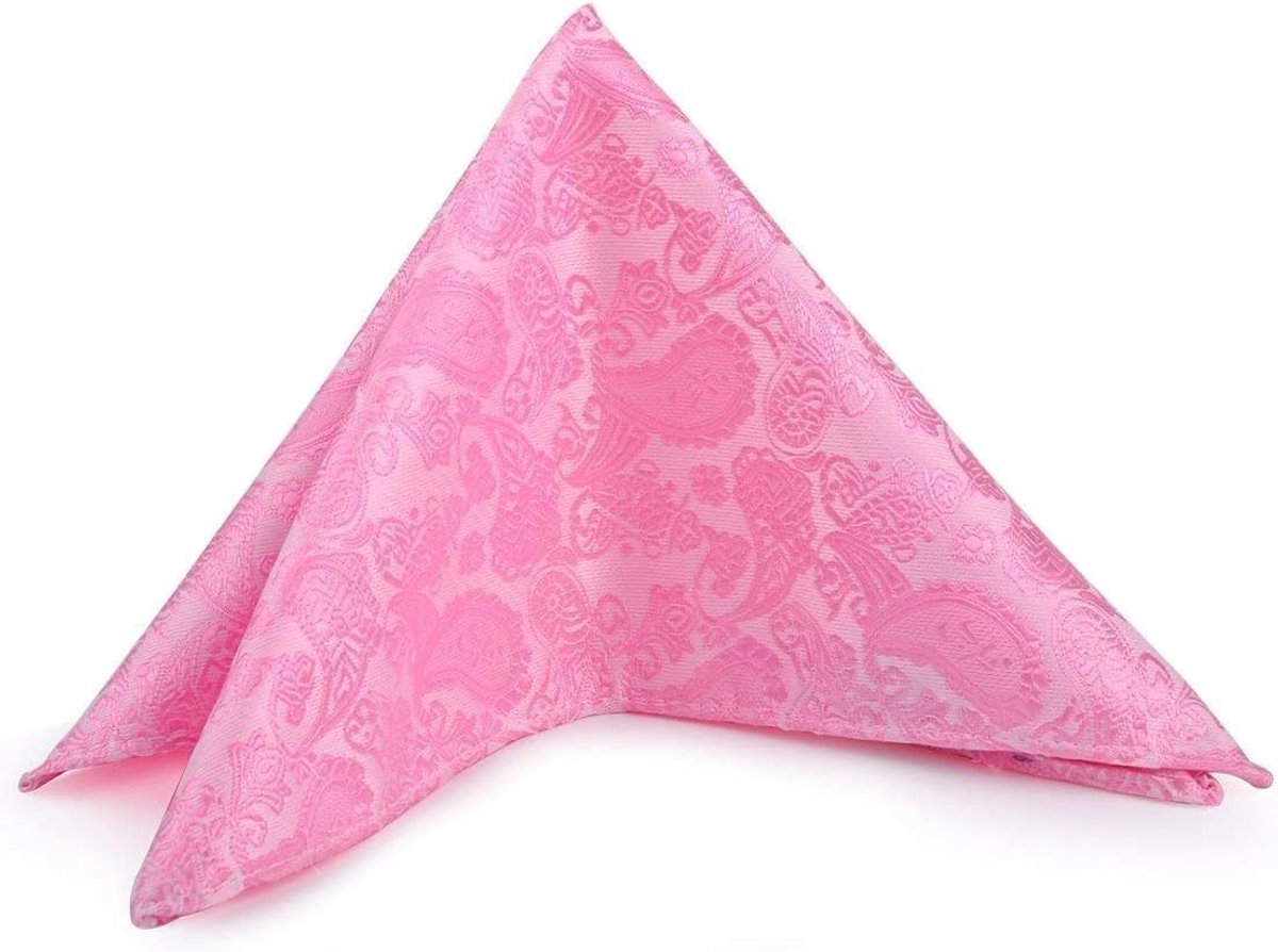 Herentas Vierkant - Zakdoek - Stijlvol Accessoire - Vintage Jacquard - 25x25cm - Geel
