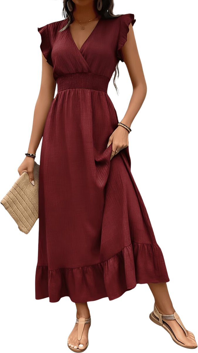 Currero Zomerjurk Dames Zomerjurken Volwassenen Vrouwen Midi Jurk Ibiza Stijl Sundress Dress Kurkuma S Geel