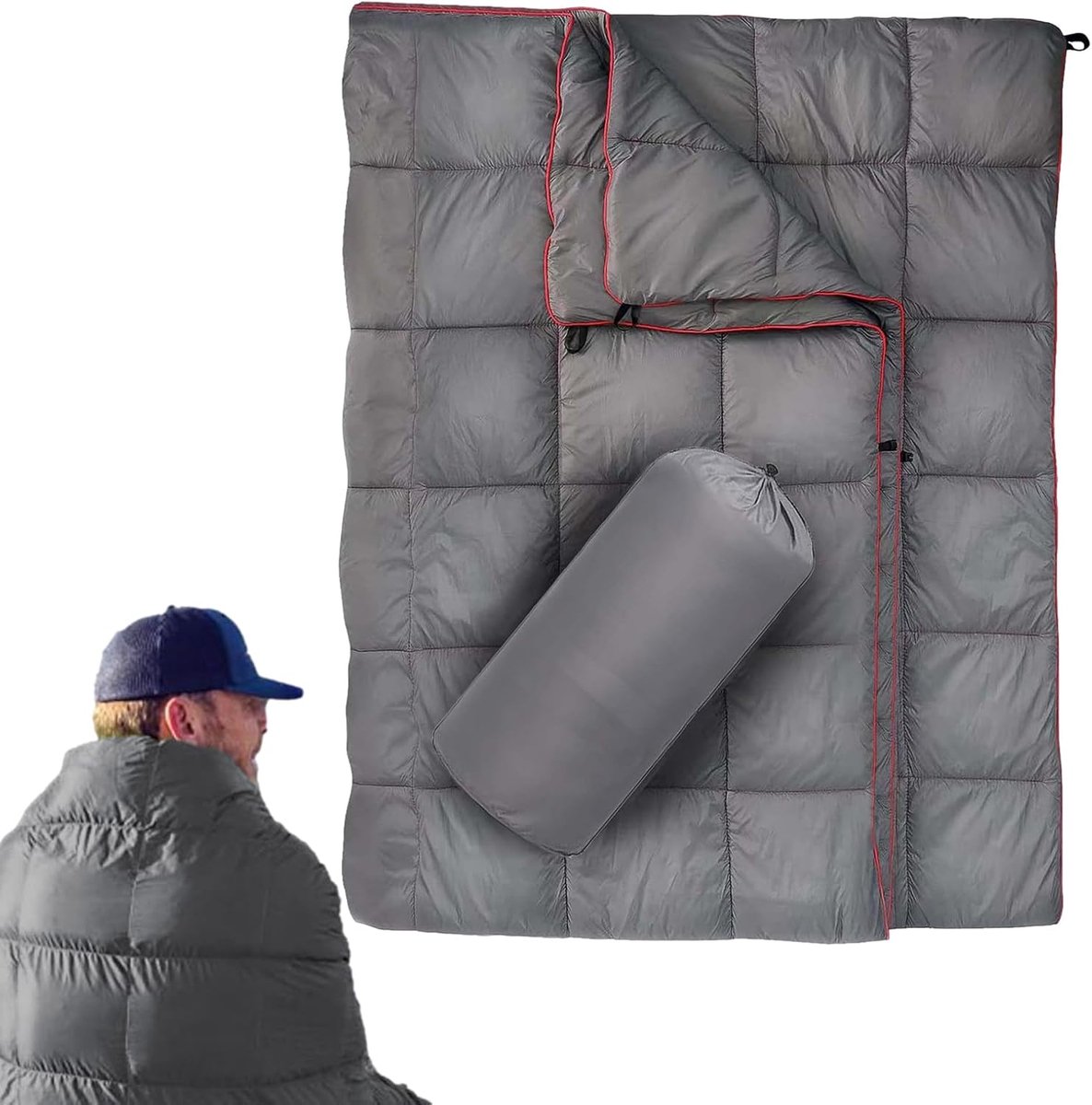 Kampeer deken - Outdoor deken - Warmte buiten - Waterafstotend - 200x140 cm - Grijs