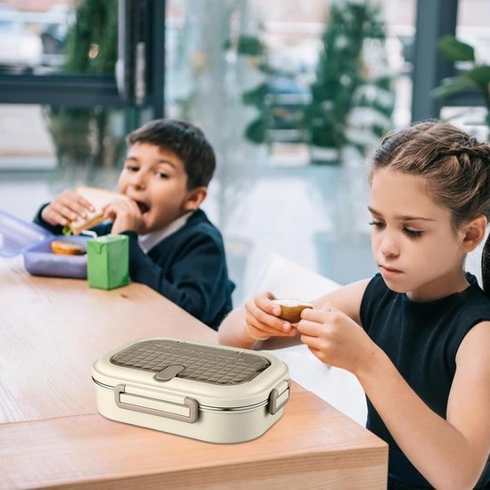 Isolerende Lunchbox - Warmhoud Bak - Maaltijd Meenemen - Roestvrij Staal - 24 x 17 x 8 cm - Zwart — afbeelding 3