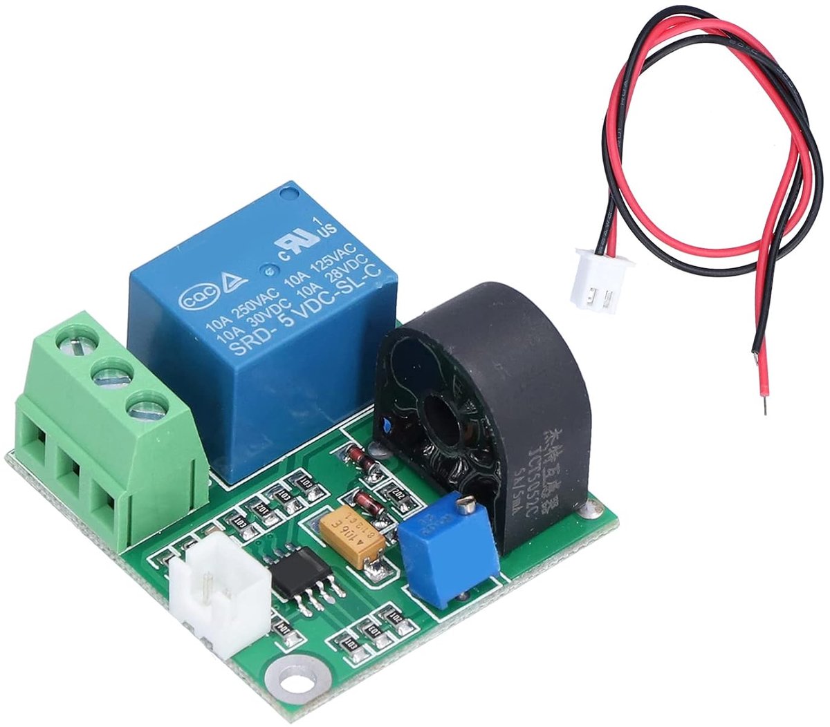 Stroomdetectie Module - Digitale Sensor - Industriële Monitoring - Instelbare Drempel - 40 x 38 mm - Zilver