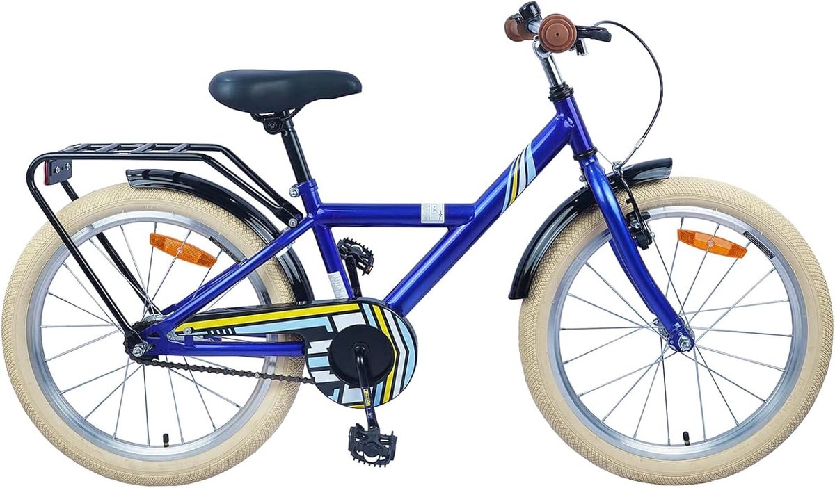 Kinderfiets - Jongensfiets Meisjesfiets - Buiten spelen - Verstelbaar stuur zitting - 18 inch - Donkerblauw