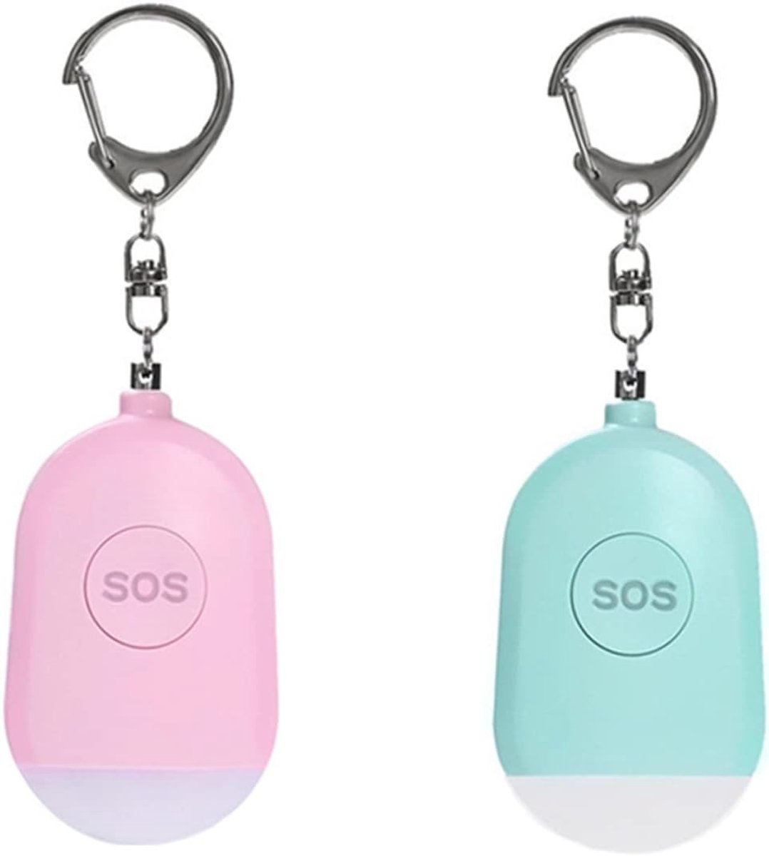 Persoonlijk Alarm - Sleutelhanger Alarm - Veiligheid Verhogen - Met Led Licht - 13.4x7.1x2.1CM - Blauw