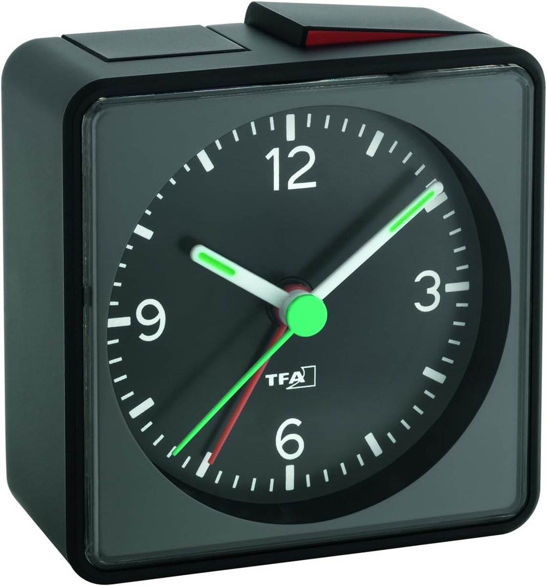 Analoge wekker - Zwart - Stil uurwerk met snooze-functie - Met achtergrondverlichting - Voor Thuis of op Reis