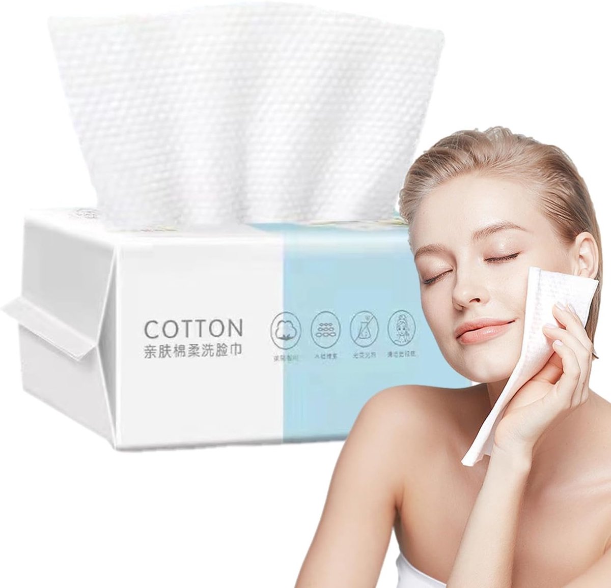 Katoenen Gezichtshanddoeken - Zachte Wipes - Make-up Verwijderen - Extra Dik - 15x20cm - Wit