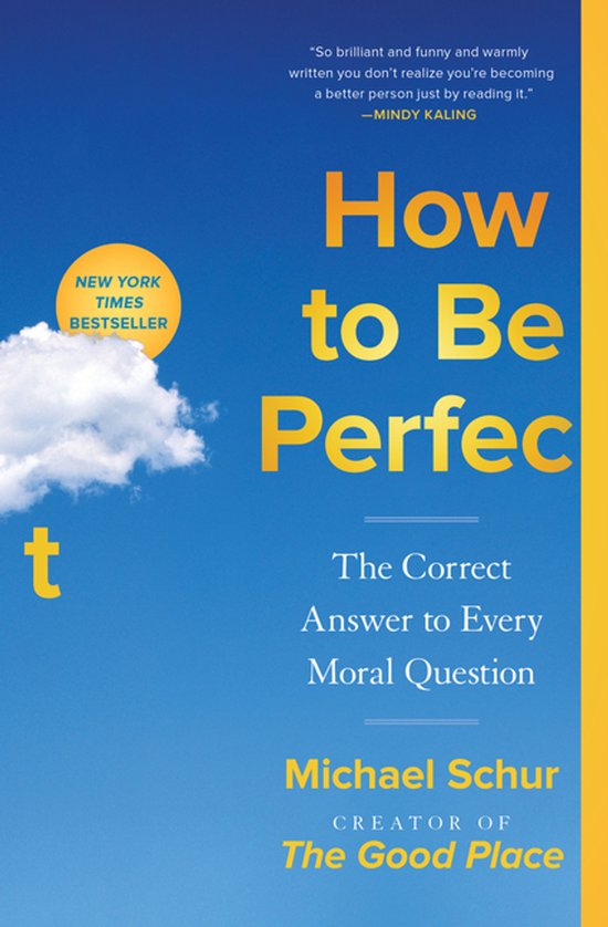 Livre "How to Be Perfect" sur fond de ciel bleu avec un nuage et la mention "New York Times Bestseller".