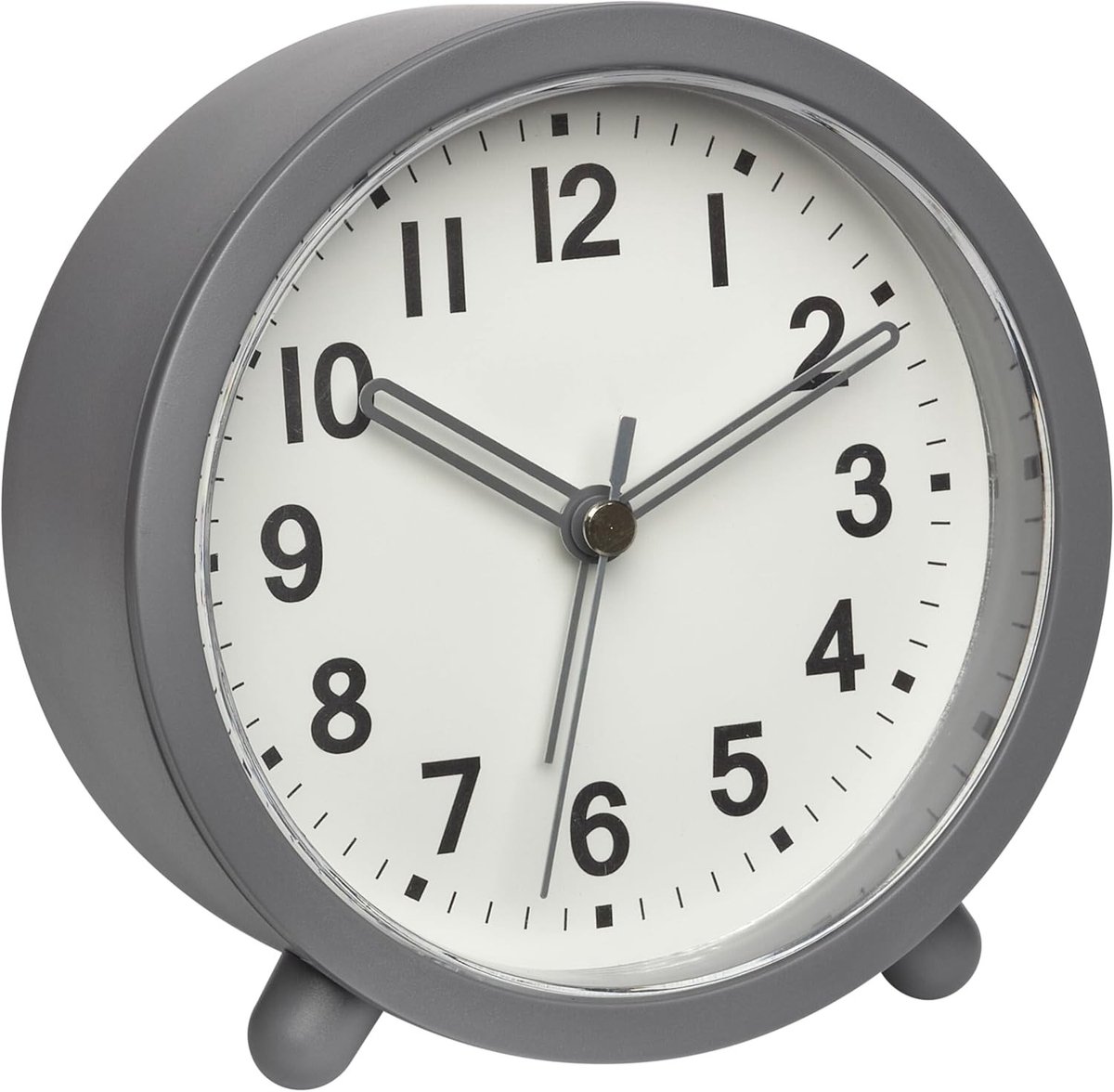 Analoge Wekker - Grijs - Stil Uurwerk - Met Snooze-functie - Voor Thuis en Op Reis