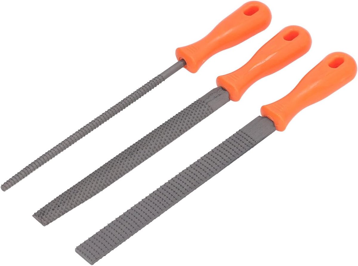 Houtraspvijlenset - Houtvijlen set - Houtbewerking - Gelegeerd staal - 38 x 3 cm - Grijs