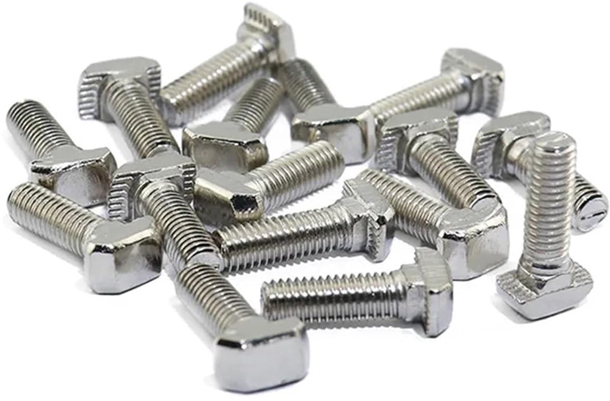 T-vorm Schroeven - T-Slot Bouten - Aluminium Profielen Bevestigen - Roestvrij Staal 304 - M6x30 50 stuks - Zilver