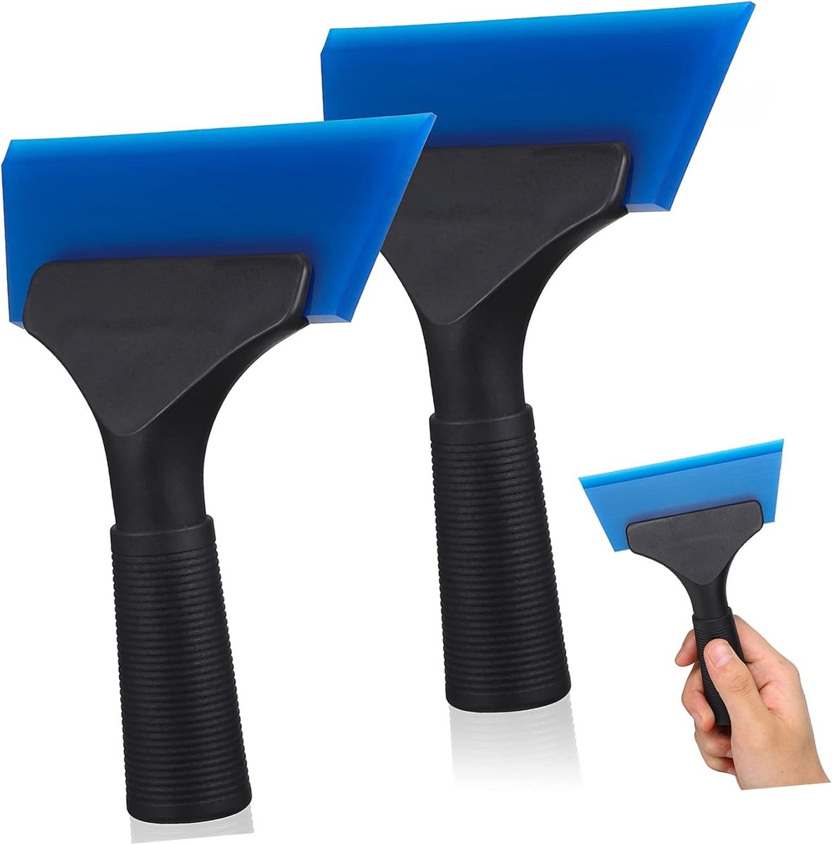 Glas Reiniger Set - Raam Wisser - Streeploos Reinigen - Duurzaam TPU Materiaal - 2 Stuks - Zwart