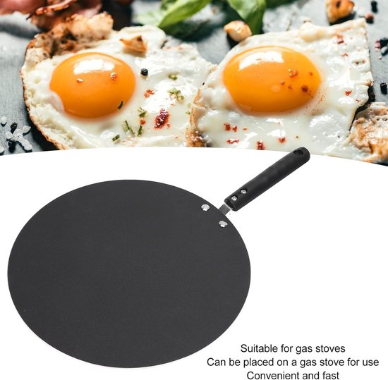 Crêpepan met Anti-aanbaklaag - Pannenkoekpan Tawa - Koken en Bakken - Gietaluminium Behuizing - Niet Gespecificeerd - Zwart — afbeelding 4