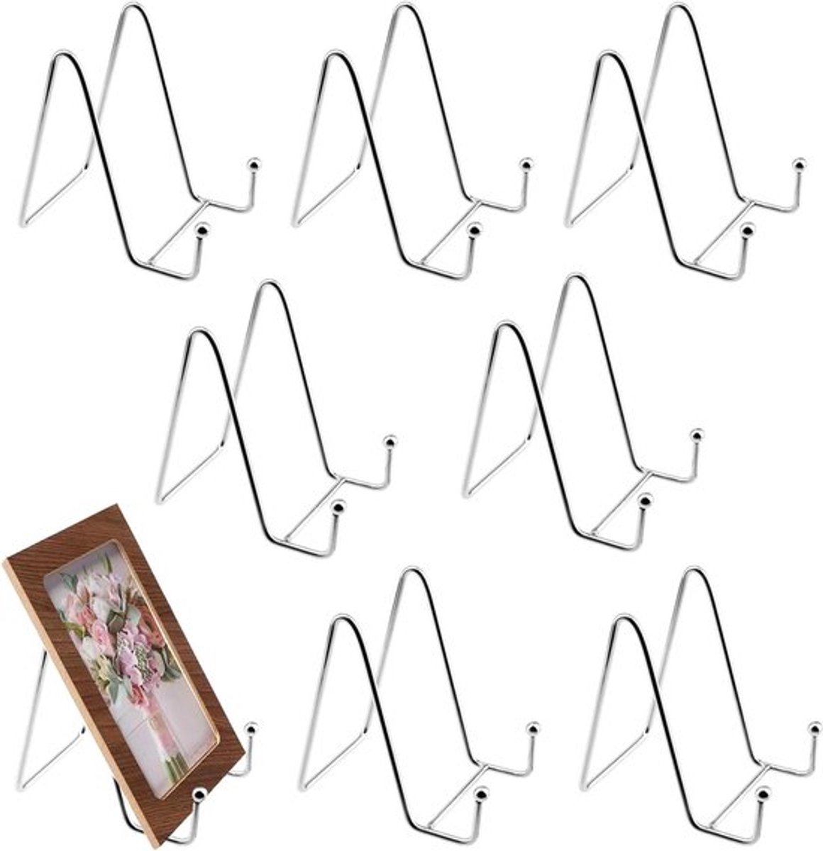 Inovra Plus - Metalen bordenstandaard 8 stuks zilver 10 cm - IJzeren