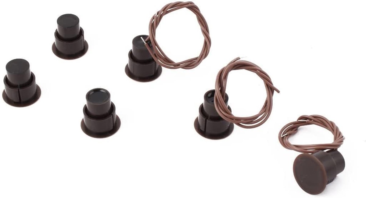 Deur Raam Alarm - Magnetische Sensor - Beveiliging Thuis - Normaal Open Type - 3 Stuks - Bruin