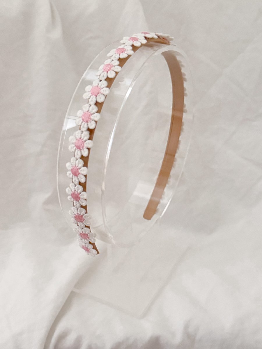 Diadeem Madeliefjes - Roze - Haarbanden voor Meisjes & Kinderen - Verjaardagscadeau - Haarband voor Peuters en Kleuters - Handgemaakte Haaraccesoires