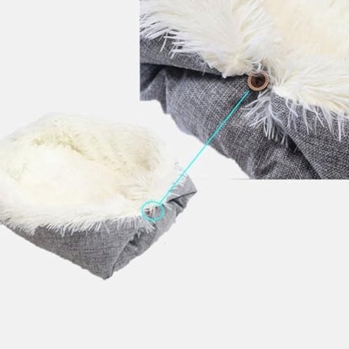 Dailygoody - Kattenbed - Wasbaar - Comfortabele slaapoppervlakte - Wit