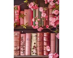 Diamant Schilderen - Diamant Kunst Set - Ontspannen Hobby - Vierkante Stenen - 40 x 50 cm - Boeken Bloemen