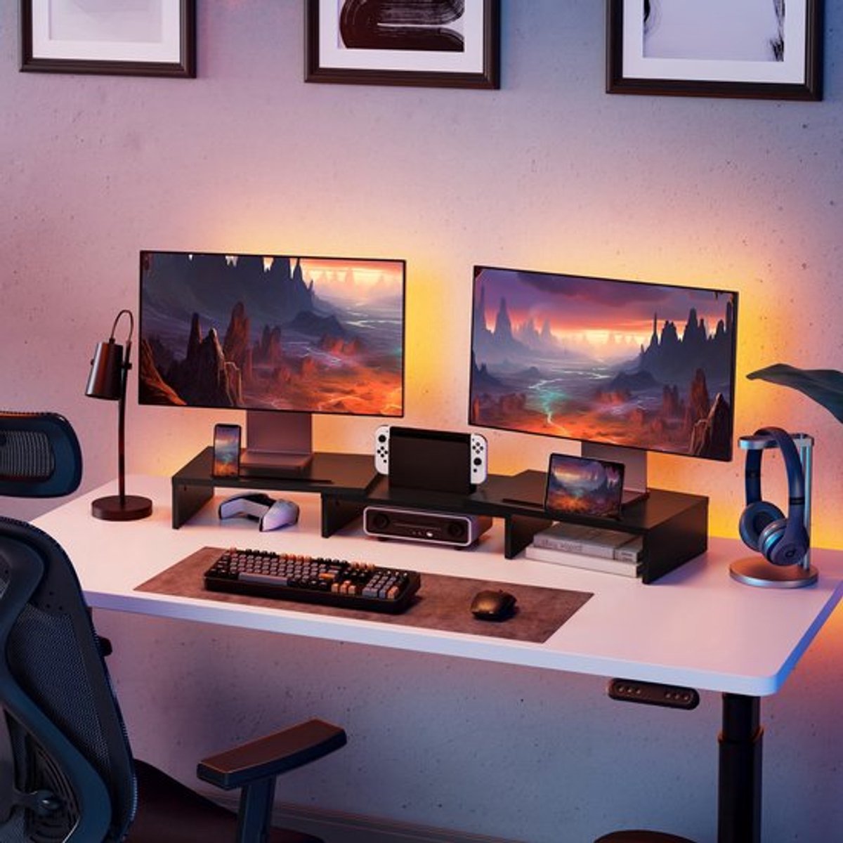 Zeynomax - Monitorstandaard - Ergonomisch - Verstelbaar - Zwart - PC Laptop