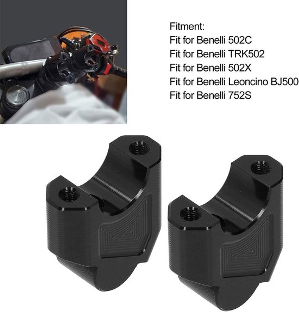 Vt products - Motorfiets Stuur Risers - Verhoogde Stuurpositie - Zwart - Stuur