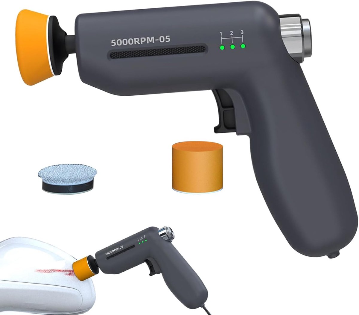 Kleine Polijstmachine - Auto Waxmachine - Lak Herstellen - Ergonomisch Antislip Handvat - 12V - Zwart