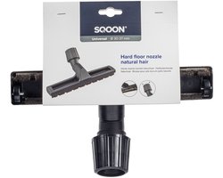 SQOON® Harde vloeren borstel natuurhaar - Universele aansluiting 30-37 mm - Met rubberen wieltjes - Geschikt voor parket en tegels - Extra lang natuurhaar voor krasvrij reinigen