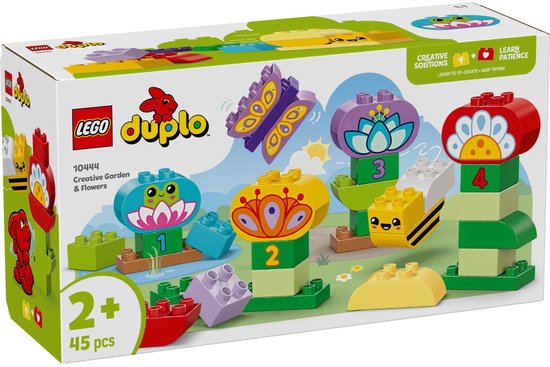 LEGO Duplo 10444 Jardin Créatif & Fleurs. Boîte de briques Duplo pour construire un jardin avec des fleurs, un papillon et une abeille.