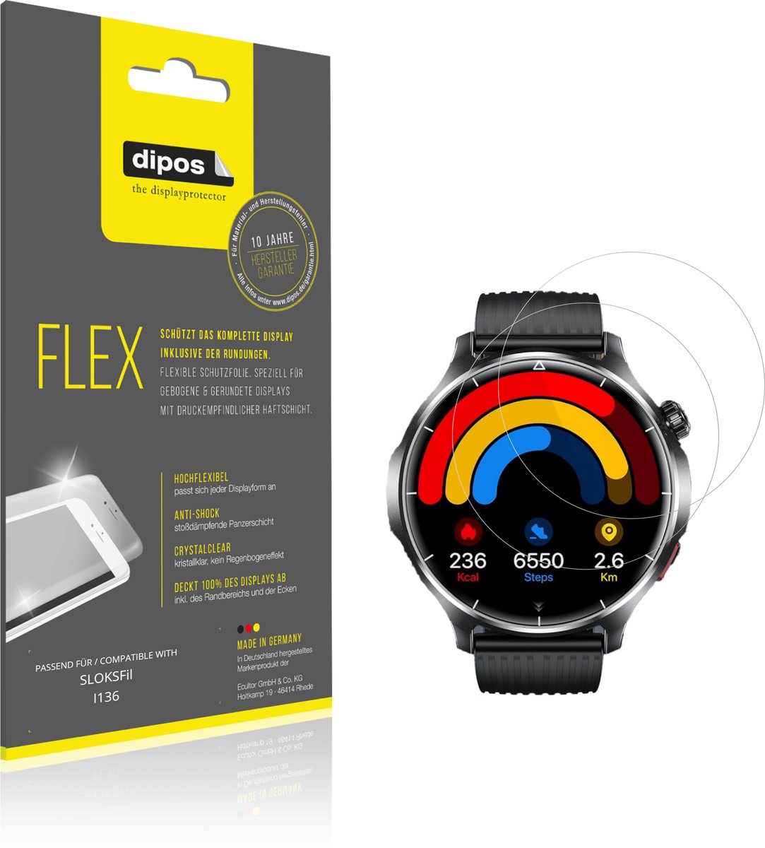 dipos – 2x Beschermfolie geschikt voor SLOKSFil I136 | 3D Full Cover Screenprotector | 100% Passend