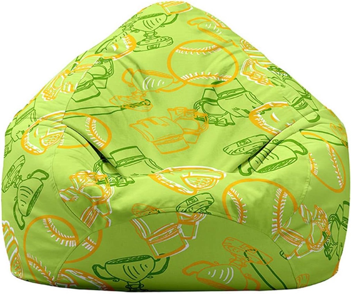 Zitzakhoes Zonder Vulling - Opbergzak Stoelhoes - Speelgoed Opbergen - Zachte Katoen Linnen - 80x90cm - Groen
