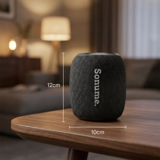 Sonume Go - Draadloze Bluetooth Speaker - 8 Uur Batterij - 360° Sound - Compact - Krachtig Geluid - Diepe Bass - IPX6 Waterproof - Zwart van Sonume — afbeelding 2