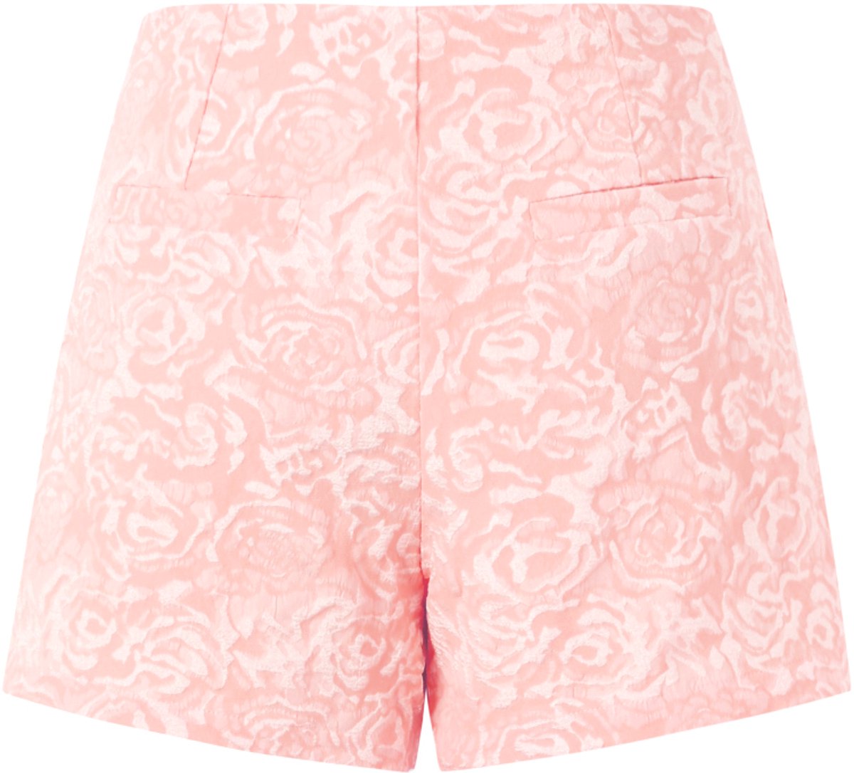 Elegante Geweven Vrouwen Shorts met Bloemenprint - Roze - Maat L