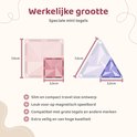 Illustratie toont de werkelijke grootte van de mini vierkante en driehoekige magneetstenen.