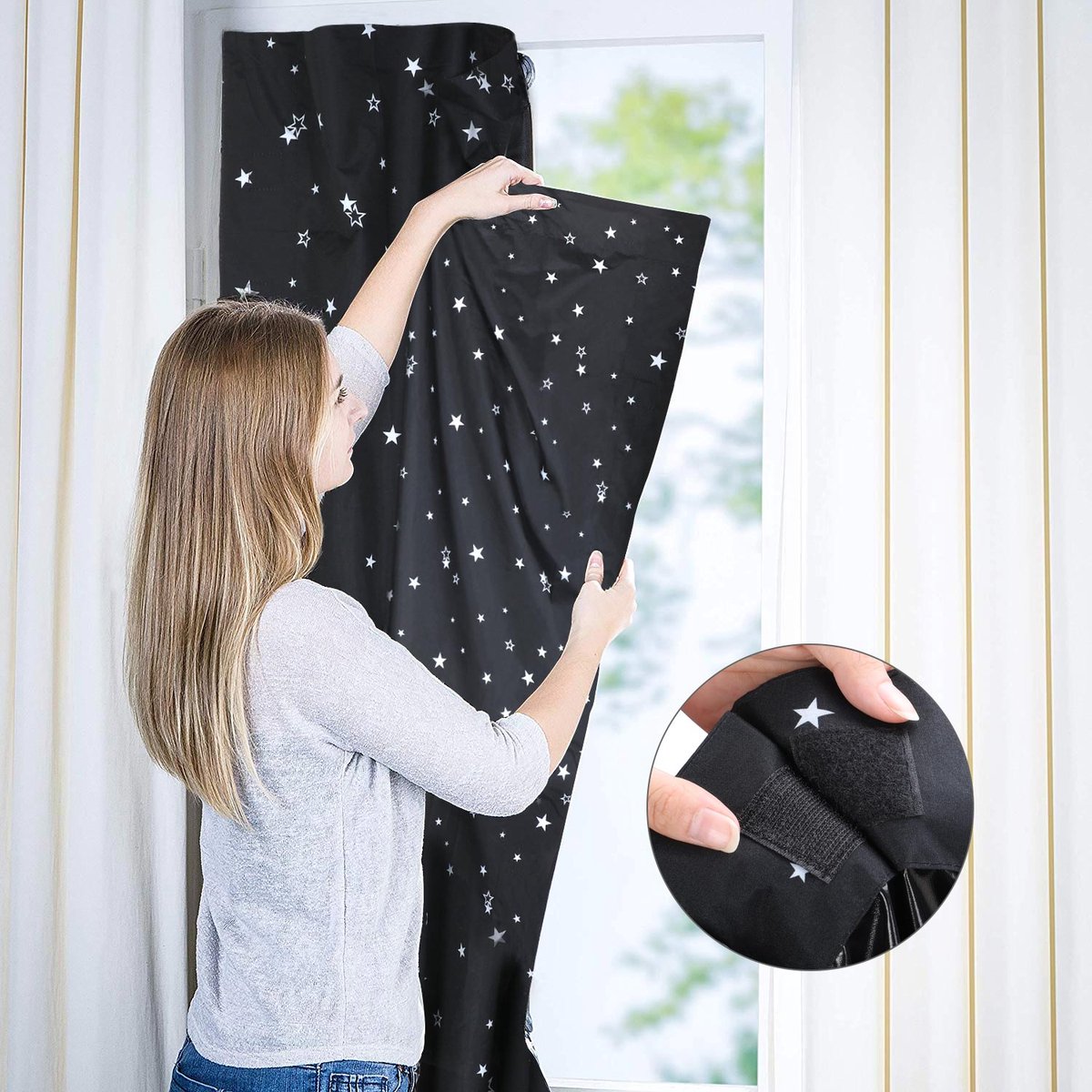 Raamverduistering 138x200 cm | Verstelbaar met Zuignappen | Zwart Reisgordijn | 100% Lichtblokkerend & Hittewerend